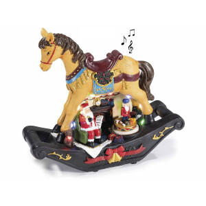 Figurina Craciun muzicala polirasina multicolora 24.5x9.5x22 cm