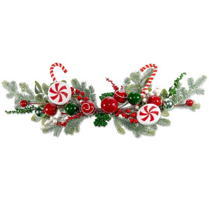 Ghirlanda Craciun brad artificial decorat 75 cm