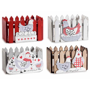 Set 4 cosulete Paste lemn multicolor 12x8x7 cm