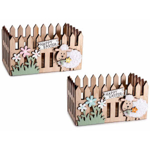 Set 2 cosulete Paste lemn multicolor 15x9x8 cm