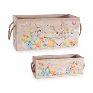 Set 2 cosulete Paste lemn multicolor 25x10x12 cm, 19x7x7 cm