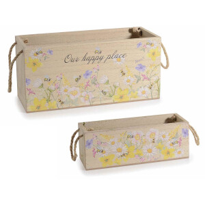 Set 4 cosuri lemn 25x10x11.5 cm, 19x7x7 cm