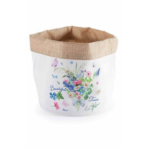 Cos textil multicolor Flori  Ø 20 cm x 20 H