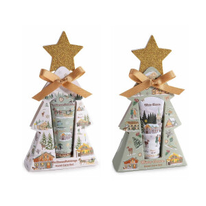 Set 2 creme maini, 2 pile unghii cadou Craciun cm 10 x 3.5 x 18 H, 30 ml