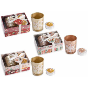 Set 3 candele, 6 lumanari Craciun  Ø 5 x 6 H