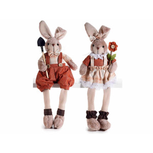 Set 2 figurine Iepurasi 14x8x48 cm