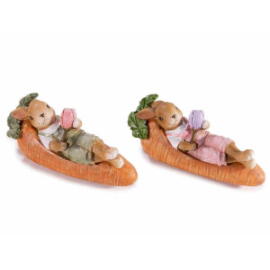 Set 2 figurine Iepurasi Paste 15.5x5.5x6.5 cm