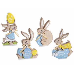 Set 4 decoratiuni Paste lemn multicolor 7.5x2x15.5 cm