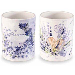 Set 4 borcane ceramica multicolora Lavanda 10.5x13.5 cm