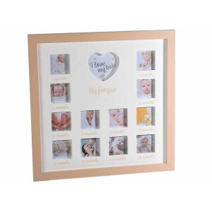 Rama foto perete lemn multicolor My First Year cm 33 x 33 H