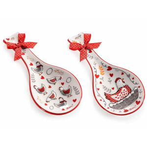 Set 4 suporturi linguri Gaina ceramica multicolora 10.5x24 cm