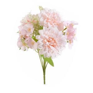 Buchet Dalia artificiala roz verde 30 cm