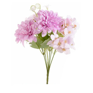 Buchet Dalia artificiala roz intens verde 30 cm