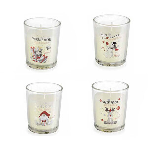 Set 4 candele parfumate Snow Holiday 5.5x5.5x11.5 cm