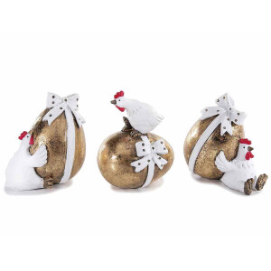 Set 3 decoratiuni Paste polirasina multicolora 8.5x6.5x10 cm