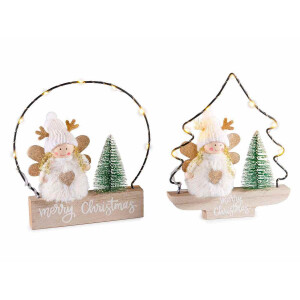 Set 2 decoratiuni cu led Craciun 15x3.5x17 cm
