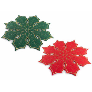 Set 18 suporturi farfurii Craciun textil multicolor  Ø 34,5 cm