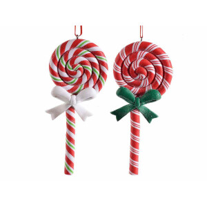 Set 2 ornamente brad Acadele polirasina 6x14 cm
