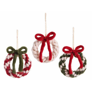 Set 6 ornamente brad Craciun textil multicolor Ø 15 cm