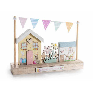 Decoratiune Paste lemn multicolor cm 20 x 5 x 15 H