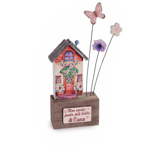 Casuta decorativa lemn cm 9,5 x 6 x 22 H