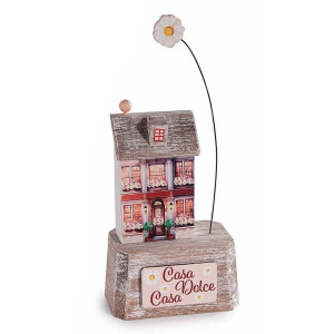 Casuta decorativa lemn multicolor cm 9,5 x 6 x 22 H