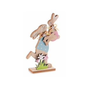 Figurina Iepurasi Paste lemn multicolor 15x4x24 cm