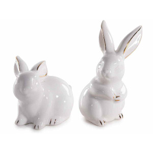 Set 2 figurine Iepurasi Paste portelan 5.5x5x8 cm