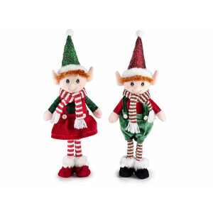 Set 2 figurine Elfi textil multicolor 13x8x42 cm