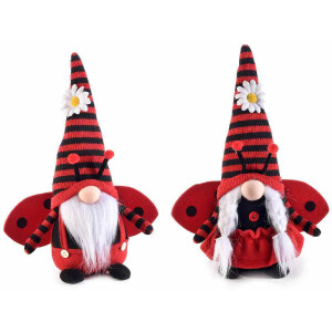 Set 2 figurine Gnomi textil multicolor 21x9x30 cm