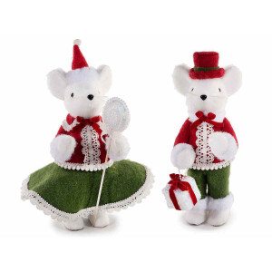Set 2 figurine Soricei Craciun cm 12,5 x 15 x 30 H