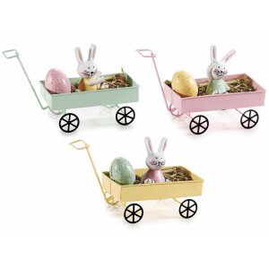 Set 3 decoratiuni Paste metal multicolor 15x6.5x9 cm