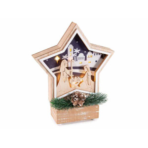 Decoratiune Nasterea Domnului lemn 17.5x5x21 cm