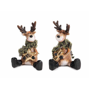Set 2 figurine Reni polirasina multicolora cm 6,5 x 6 x 10 H