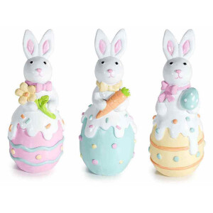 Set 3 decoratiuni Paste polirasina multicolora Ø 4,5 cm x 12 H