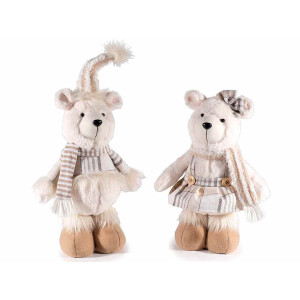 Set 2 figurine Ursuleti textil multicolor 19x11x46 cm