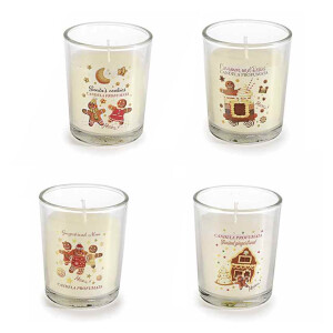 Set 4 candele parfumate Biscottini 5.5x5.5x11.5 cm