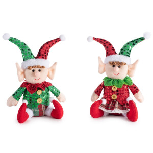 Set 2 figurine Elfi textil 14x7x24 cm
