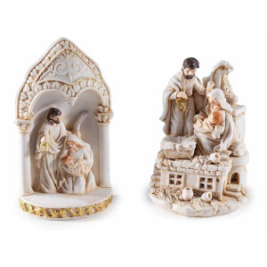 Set 2 figurine Nasterea Domnului polirasina multicolora 6x4x11 cm