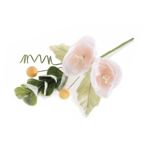 Floare artificiala roz verde cm 16 H