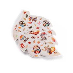 Suport vase fierbinti pluta ceramica multicolora Leaf  cm 15 x 23 H