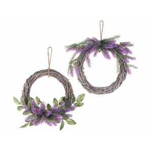 Set 2 coronite Lavanda lemn 25 cm