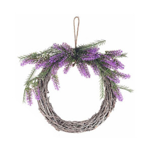 Coronita Lavanda artificiala lemn maro Ø 25 cm