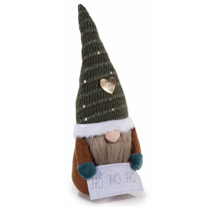 Figurina Mos Craciun textil multicolor cm 11x12x33 H