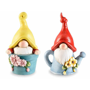 Set 2 figurine Gnomi teracota multicolora 17x10.5x24 cm