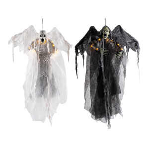 Set 2 figurine Halloween Fantoma neagra alba cu leduri cm 90 H