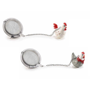 Set 4 infuzoare ceai Gaina 3.5x2x3.5 cm