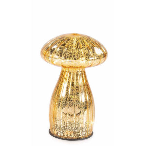 Ciupercuta decorativa sticla aurie cu led Ø 9,5 x 15 H