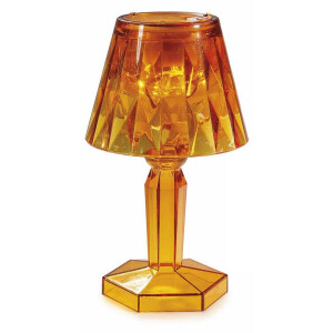 Veioza plastic maro ambra cu led Ø 6,5 cm x 12 H
