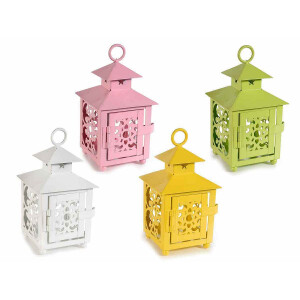Set 4 felinare metal 7x7x14 cm